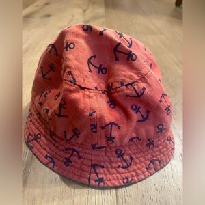 Toddler anchor fishing sailing sun hat orange blue size 4-6x
